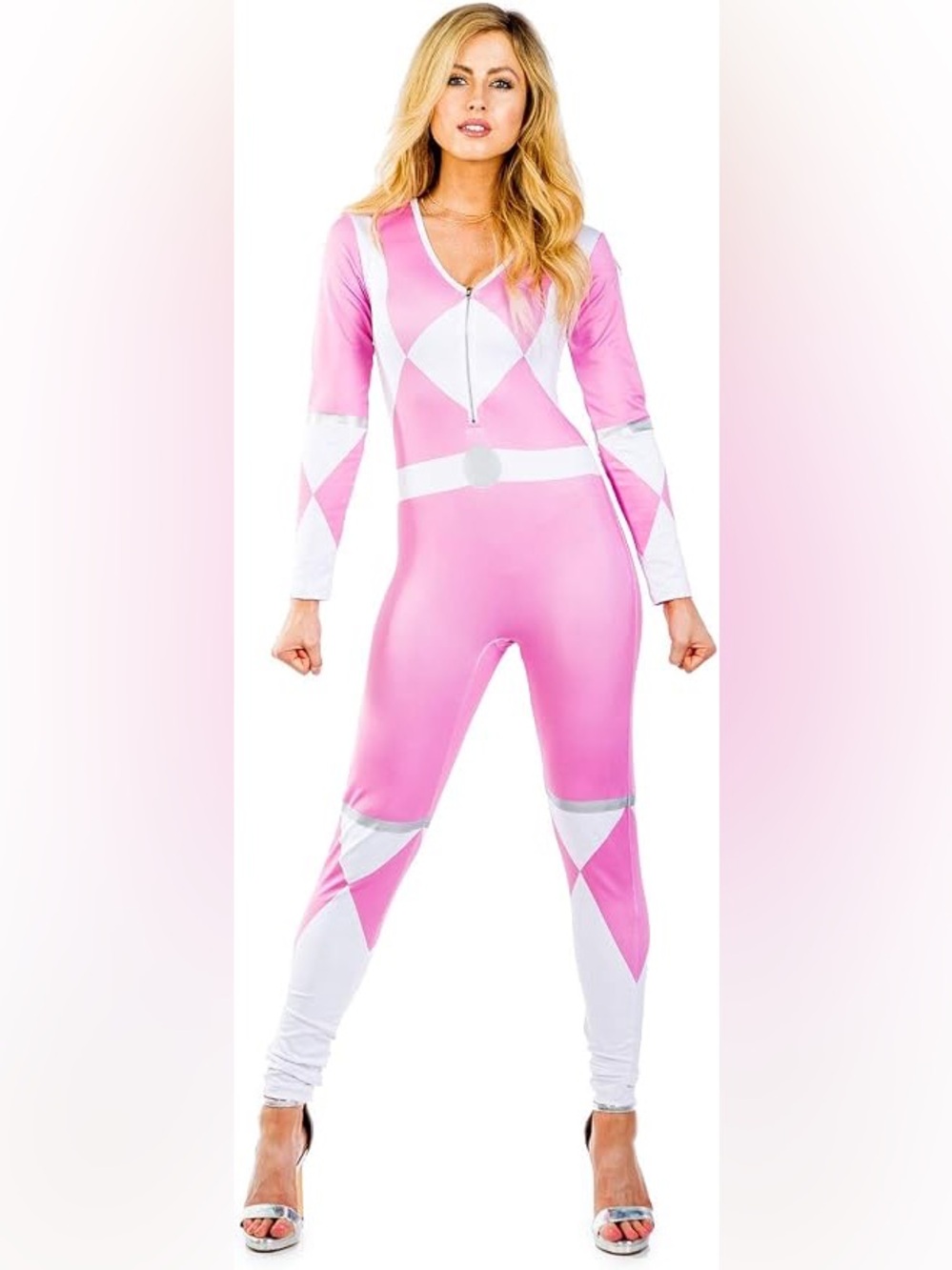 Women’s Pink Power Ranger Bodysuit Costume - S